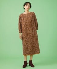 GJEAV50350 Jocomomola(ホコモモラ) Huella 刺繍ワンピース ライトブラウン