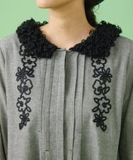 GJEAV71300 Jocomomola(ホコモモラ) Rocky フラワー刺繍ワンピース アイボリー