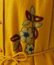 GJECA36280 Jocomomola(ホコモモラ) Calle インド刺繍ワンピース マスタード