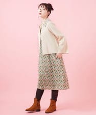 GJECA52330 Jocomomola(ホコモモラ) Carajillo フラワープリントノースリーブワンピース ライトブルー
