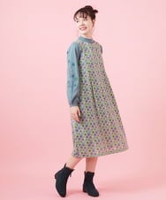 GJECA52330 Jocomomola(ホコモモラ) Carajillo フラワープリントノースリーブワンピース ライトブルー