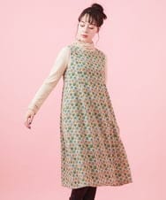 GJECA52330 Jocomomola(ホコモモラ) Carajillo フラワープリントノースリーブワンピース アイボリー