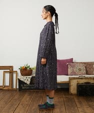 GJECD30300 Jocomomola(ホコモモラ) Escala de floral プリントワンピース ネイビー