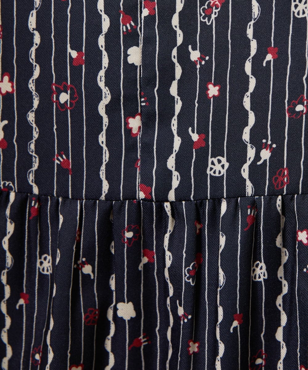 GJECD30300 Jocomomola(ホコモモラ) Escala de floral プリントワンピース ネイビー