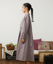 GJECD33300 Jocomomola(ホコモモラ) Flor pequena チェックフラワー刺繍ワンピース パープル