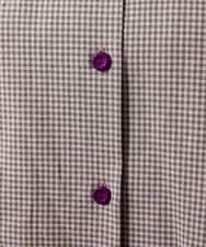 GJECD33300 Jocomomola(ホコモモラ) Flor pequena チェックフラワー刺繍ワンピース パープル