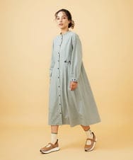 GJECD33300 Jocomomola(ホコモモラ) 【早割10%OFF】チェックフラワー刺繍ワンピース グリーン