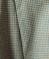 GJECD33300 Jocomomola(ホコモモラ) Flor pequena チェックフラワー刺繍ワンピース グリーン