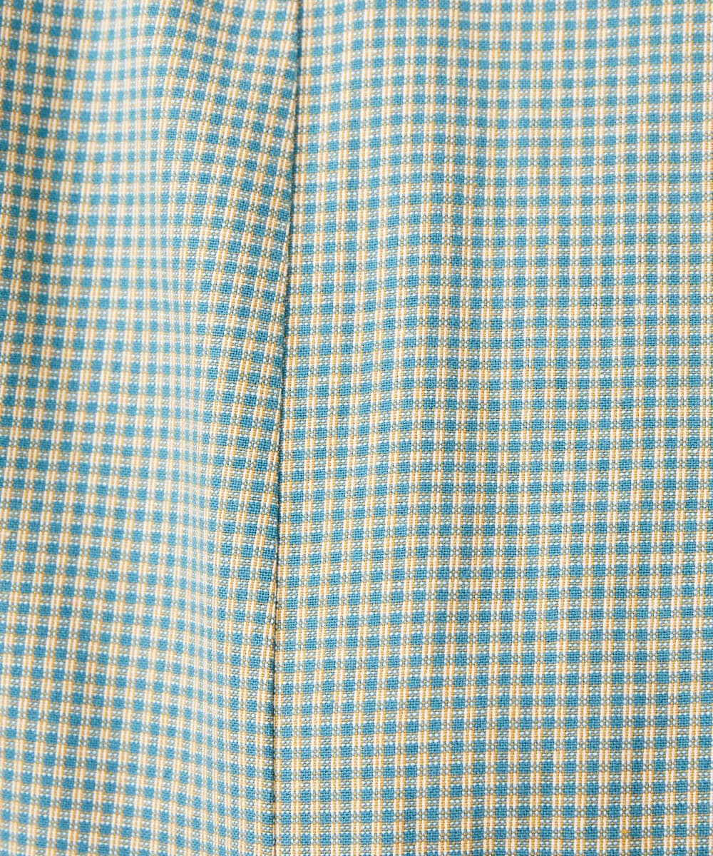 GJECD33300 Jocomomola(ホコモモラ) 【早割10%OFF】チェックフラワー刺繍ワンピース グリーン