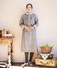 GJECD50350 Jocomomola(ホコモモラ) Escudos 幾何調総刺繍ワンピース ベージュ