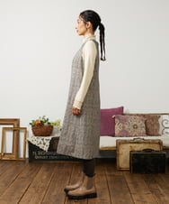 GJECD50350 Jocomomola(ホコモモラ) Escudos 幾何調総刺繍ワンピース ベージュ