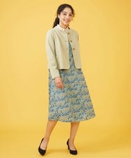 GJECV50330 Jocomomola(ホコモモラ) Relajado フラワー刺繍ワンピース ネイビー