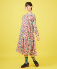 GJEDA01300 Jocomomola(ホコモモラ) Morado ciruela プリントシャツワンピース パープル