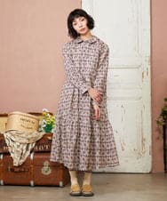 GJEDD32280 Jocomomola(ホコモモラ) Hidalgo 幾何調プリントワンピース アイボリー