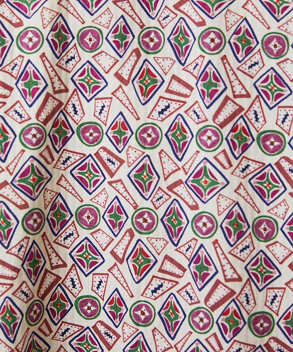 GJEDD32280 Jocomomola(ホコモモラ) Hidalgo 幾何調プリントワンピース アイボリー