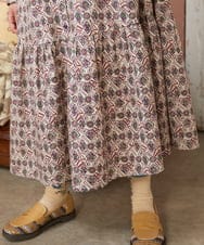 GJEDD32280 Jocomomola(ホコモモラ) Hidalgo 幾何調プリントワンピース アイボリー