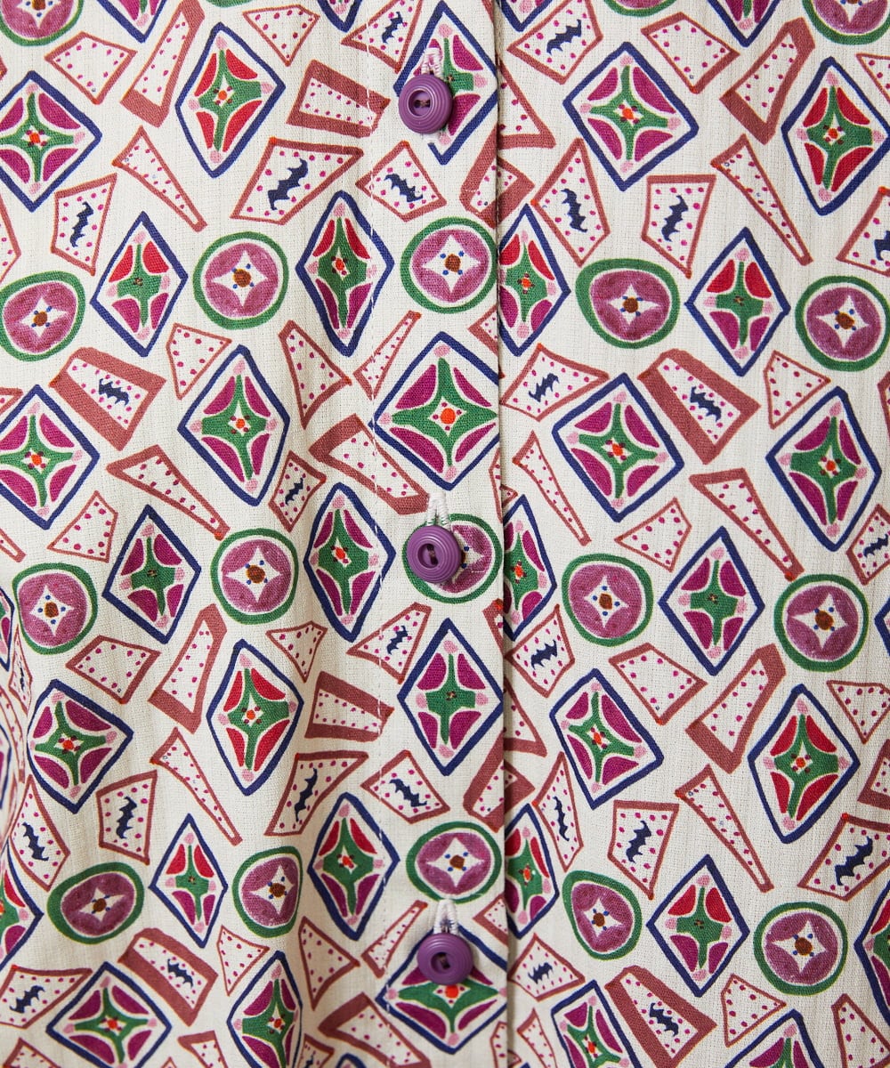 GJEDD32280 Jocomomola(ホコモモラ) Hidalgo 幾何調プリントワンピース アイボリー