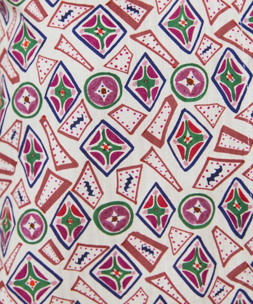 GJEDD32280 Jocomomola(ホコモモラ) Hidalgo 幾何調プリントワンピース アイボリー