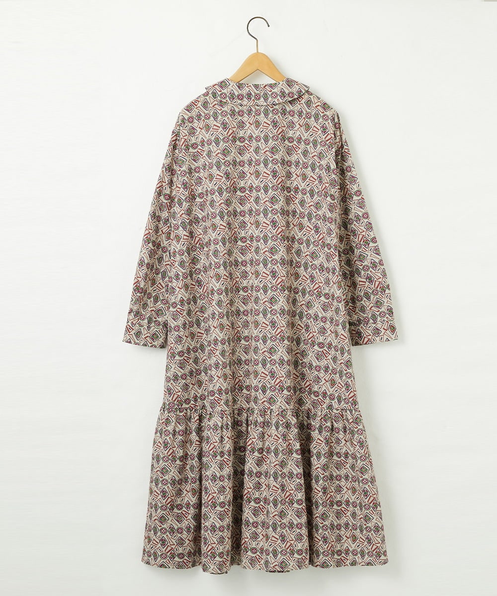 GJEDD32280 Jocomomola(ホコモモラ) Hidalgo 幾何調プリントワンピース アイボリー