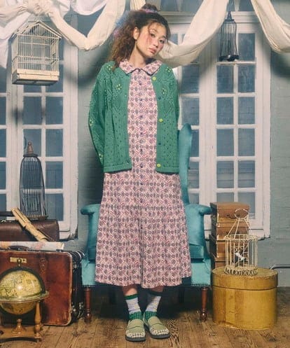 GJEDD32280 Jocomomola Hidalgo 幾何調プリントワンピース