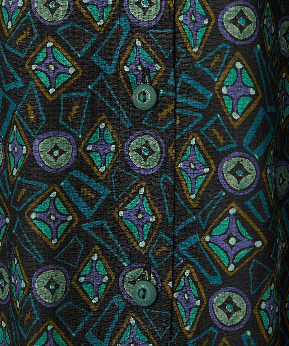 GJEDD32280 Jocomomola(ホコモモラ) Hidalgo 幾何調プリントワンピース ブラック