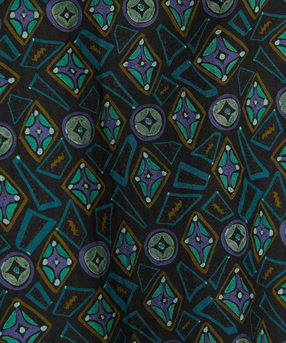 GJEDD32280 Jocomomola(ホコモモラ) Hidalgo 幾何調プリントワンピース ブラック