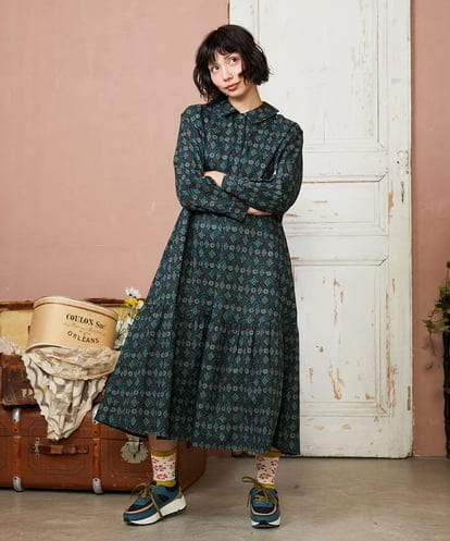 GJEDD32280 Jocomomola Hidalgo 幾何調プリントワンピース