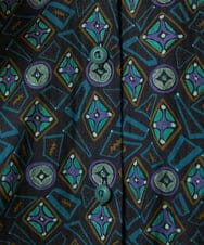 GJEDD32280 Jocomomola(ホコモモラ) Hidalgo 幾何調プリントワンピース ブラック