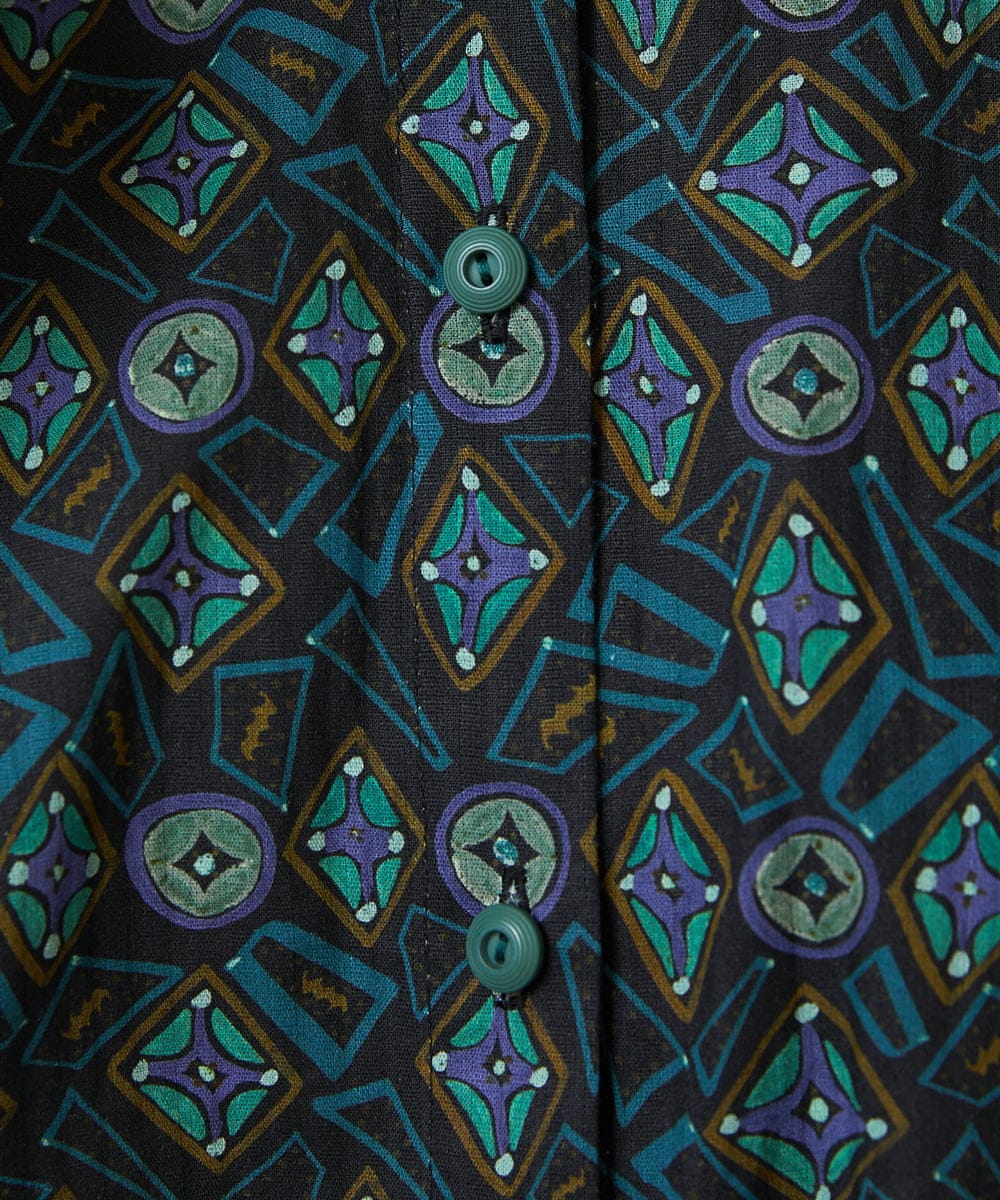 GJEDD32280 Jocomomola(ホコモモラ) Hidalgo 幾何調プリントワンピース ブラック