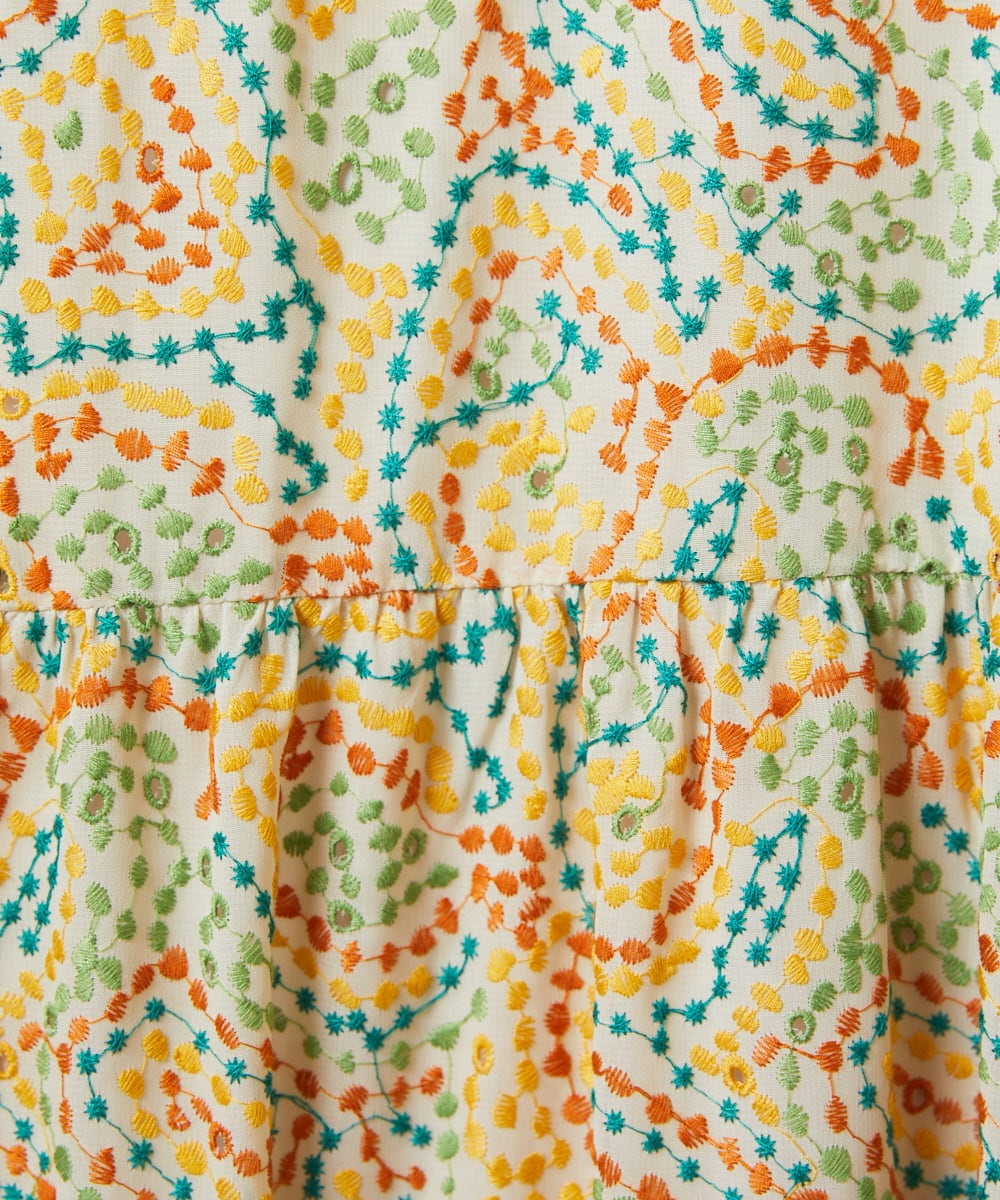 GJEDE02360 Jocomomola(ホコモモラ) La mancha ドット総刺繍ワンピース アイボリー