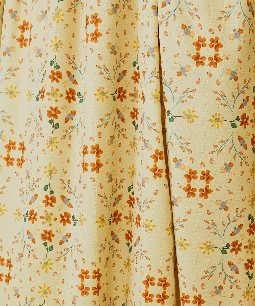 GJEDE38300 Jocomomola(ホコモモラ) Palomas y flores プリントシャツワンピース イエロー