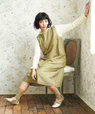 GJEDE42280 Jocomomola(ホコモモラ) Entrada 幾何学レースワンピース ライトイエロー