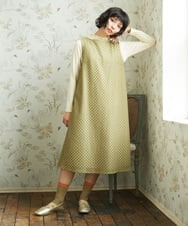 GJEDE42280 Jocomomola(ホコモモラ) Entrada 幾何学レースワンピース ライトイエロー