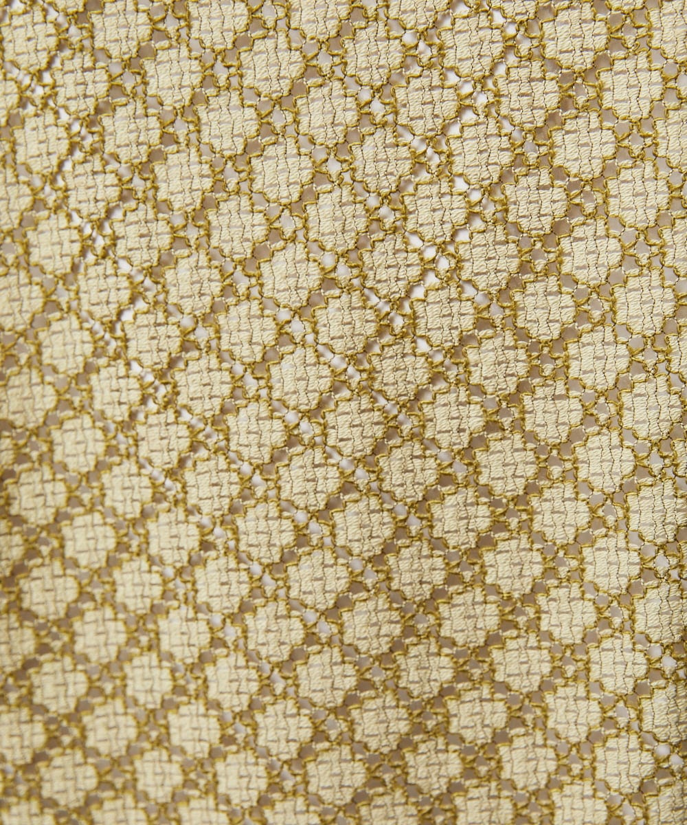 GJEDE42280 Jocomomola(ホコモモラ) Entrada 幾何学レースワンピース ライトイエロー