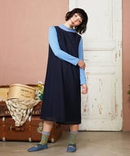 GJEDE42280 Jocomomola(ホコモモラ) Entrada 幾何学レースワンピース ブラック