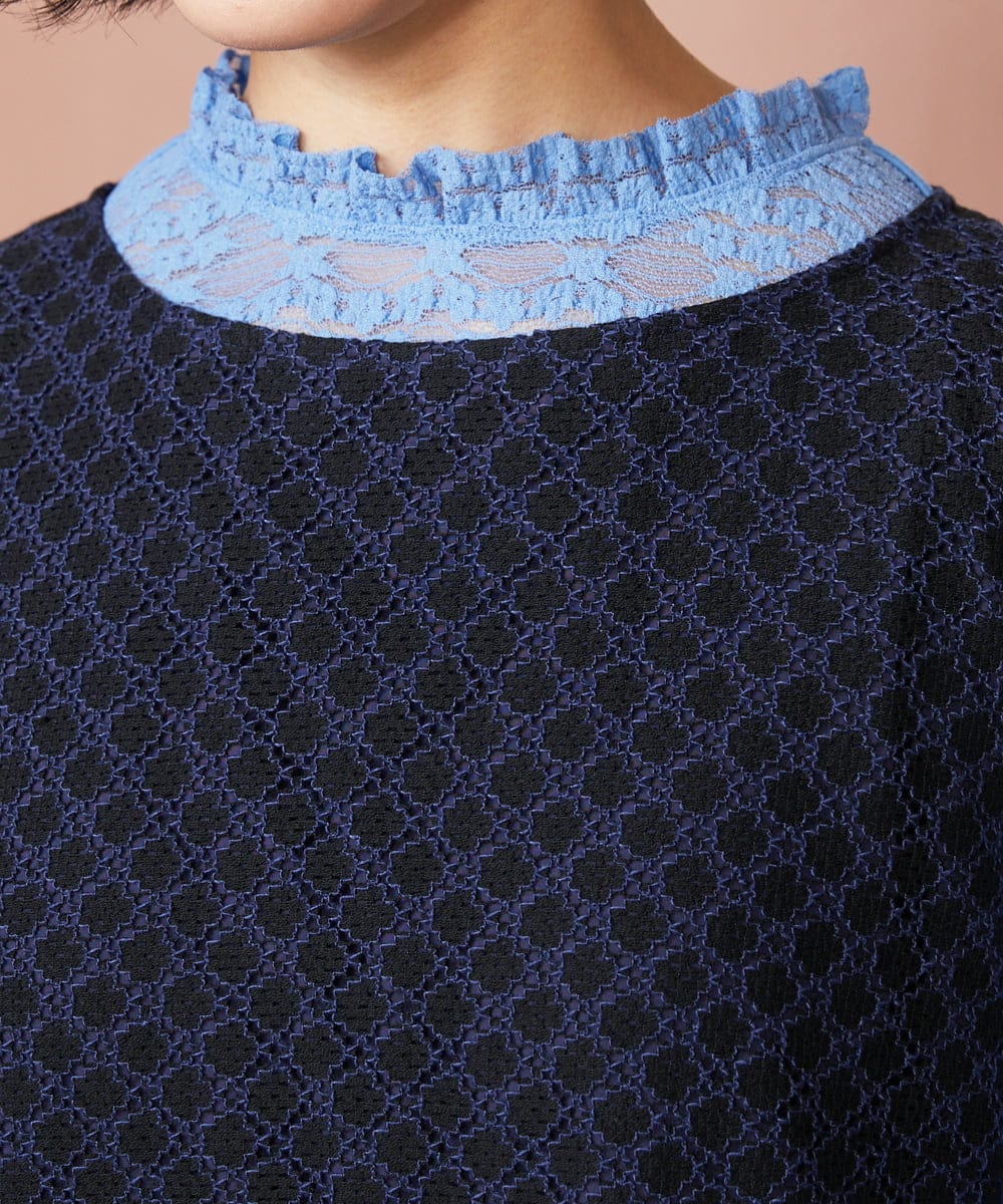 GJEDE42280 Jocomomola(ホコモモラ) Entrada 幾何学レースワンピース ブラック