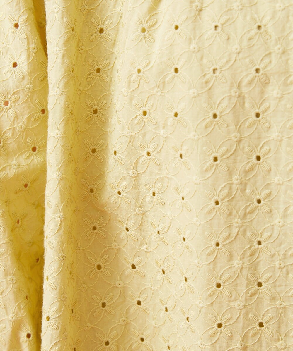 GJEDT42280 Jocomomola(ホコモモラ) Papelcarta 刺繍シャツワンピース ブルー