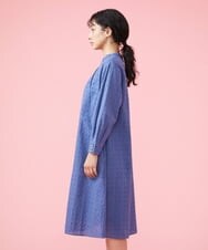 GJEDT42280 Jocomomola(ホコモモラ) Papelcarta 刺繍シャツワンピース ブルー