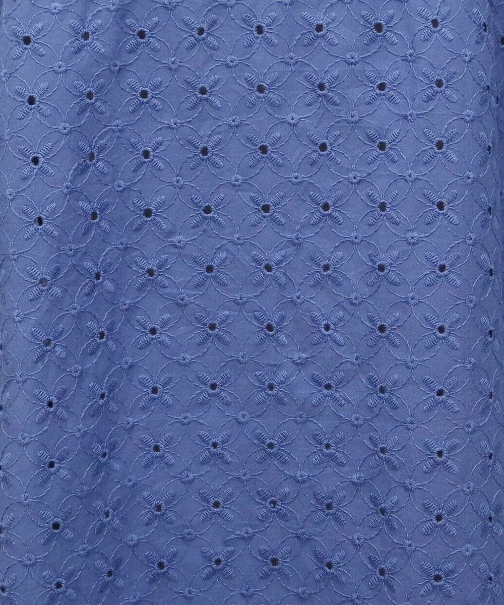 GJEDT42280 Jocomomola(ホコモモラ) Papelcarta 刺繍シャツワンピース ブルー