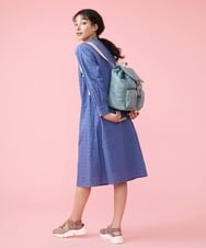 GJEDT42280 Jocomomola(ホコモモラ) Papelcarta 刺繍シャツワンピース ブルー
