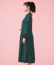 GJEDT43250 Jocomomola(ホコモモラ) スラッシュキルトシャツワンピース グリーン