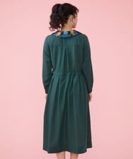 GJEDT43250 Jocomomola(ホコモモラ) スラッシュキルトシャツワンピース グリーン