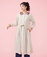 GJEDT43250 Jocomomola(ホコモモラ) スラッシュキルトシャツワンピース ベージュ