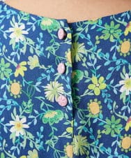 GJEFD30300 Jocomomola(ホコモモラ) Sancho Panza フラワープリントノースリーブワンピース ネイビー