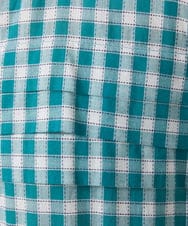 GJEFD32280 Jocomomola(ホコモモラ) Puntada ギンガムチェックシャツワンピース ブルーグリーン