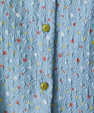 GJEFD34300 Jocomomola(ホコモモラ) エンボスドットシャツワンピース ライトブルー