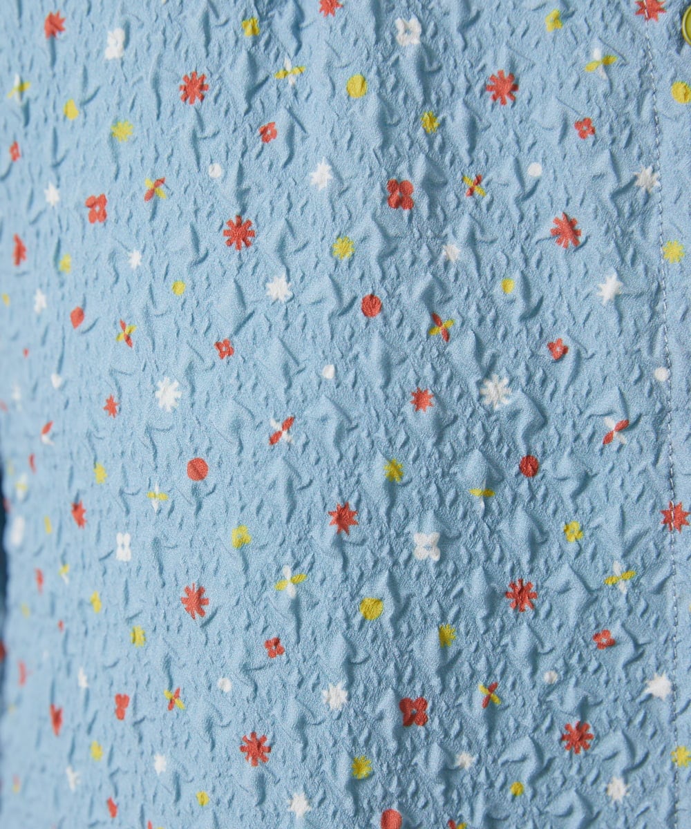 GJEFD34300 Jocomomola(ホコモモラ) エンボスドットシャツワンピース ライトブルー