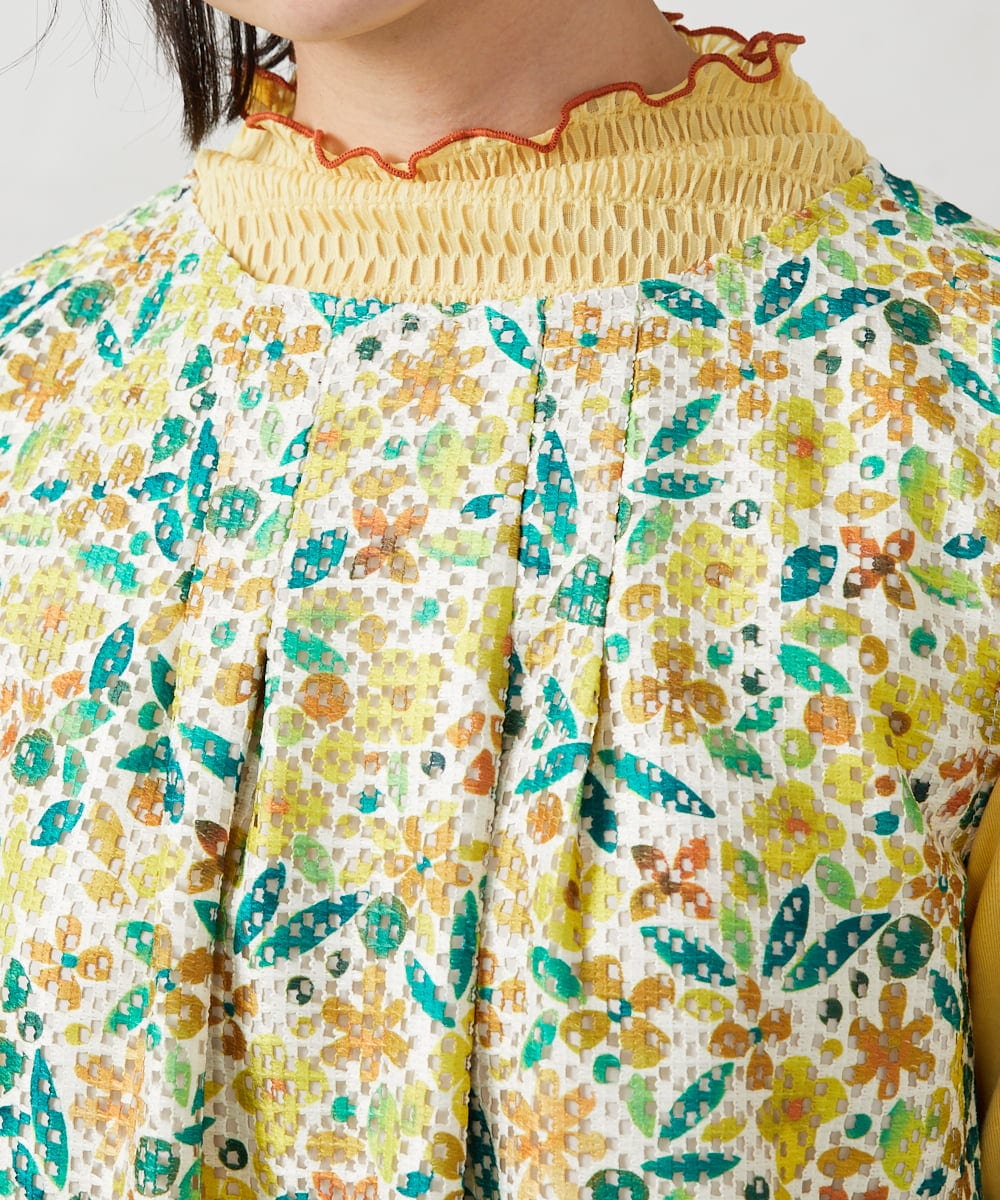 GJEFD50300 Jocomomola(ホコモモラ) El Rucio フラワープリントレースワンピース［オケージョン］ アイボリー