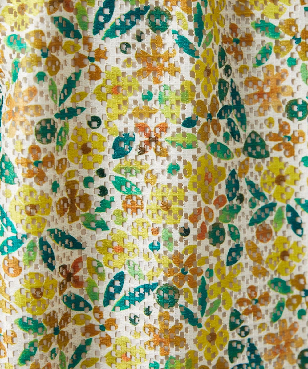 GJEFD50300 Jocomomola(ホコモモラ) El Rucio フラワープリントレースワンピース［オケージョン］ アイボリー