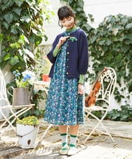 GJEFD50300 Jocomomola(ホコモモラ) El Rucio フラワープリントレースワンピース［オケージョン］ ブラック